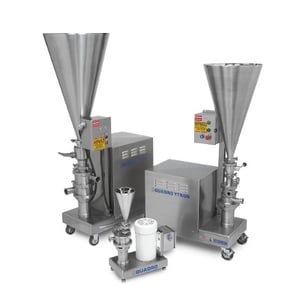 Mixer and powder disperser for mixing xanthan gum